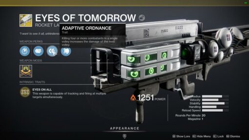 Eyes Of Tomorrow | Exotic Rocket Launcher | Destiny 2