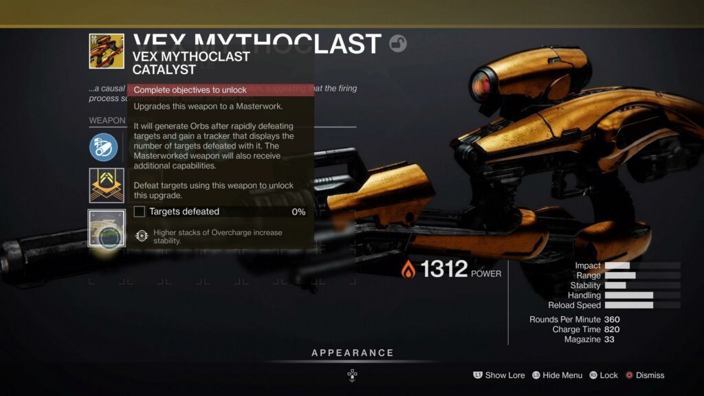 Destiny 2 Vex Mythoclast & Catalyst Completion Sherpas of Destiny