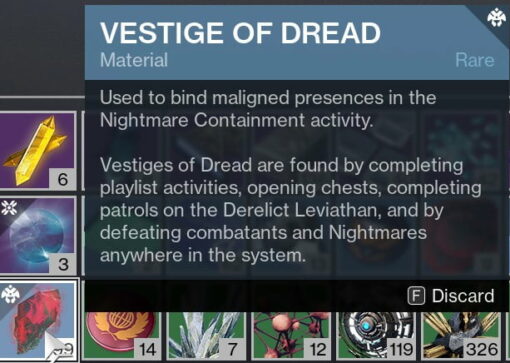 Vestige of Dread Destiny 2