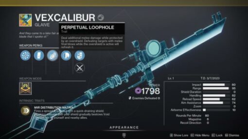 Vexcalibur Destiny 2