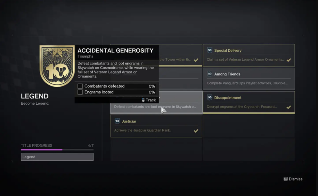 Legend Title Triumphs - Destiny 2