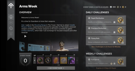 Arms Week Challenges - Destiny 2