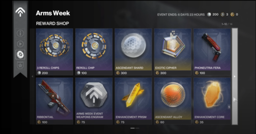Arms Week Event Shop - Destiny 2