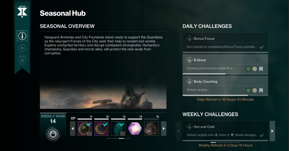 Seasonal Hub Challenges - Destiny 2