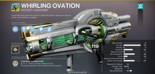 Whirling Ovation Raid Exotic - Destiny 2